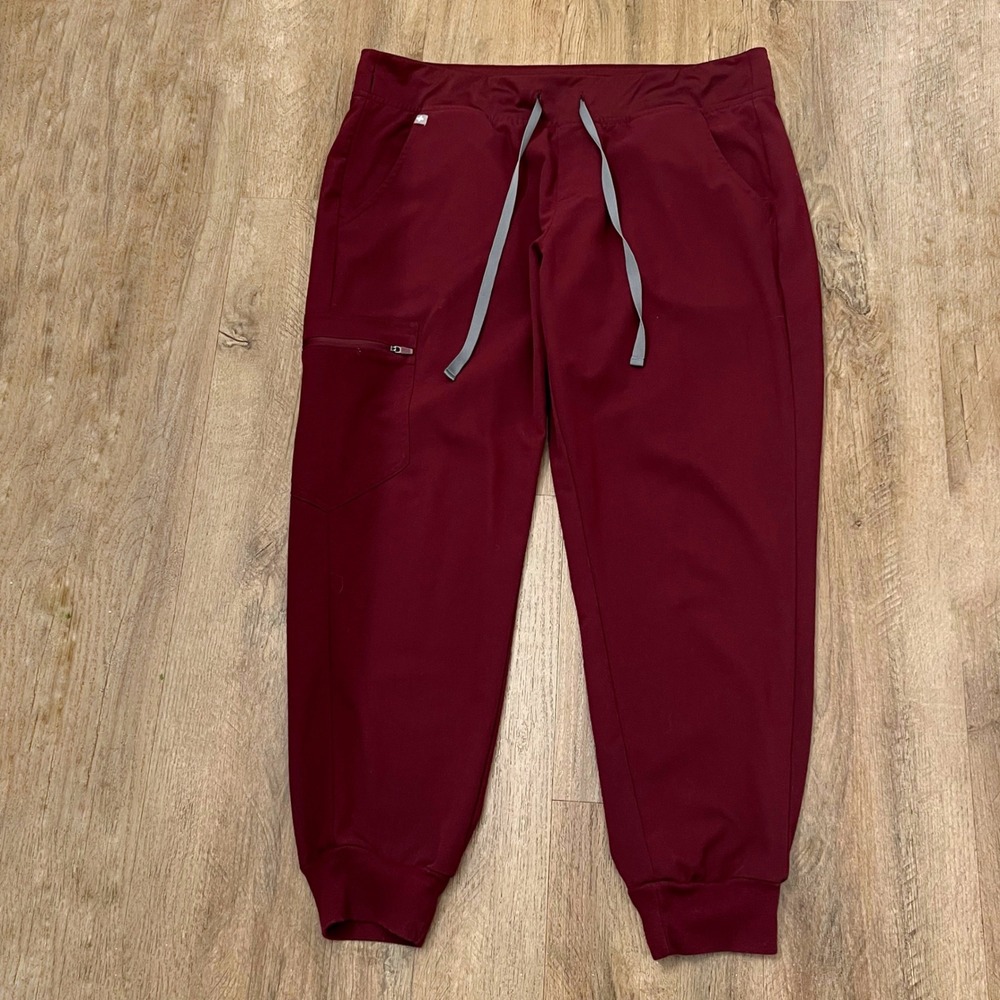 Zamora Jogger Scrub Pants Burgundy Maroon Petite Large W18SW2005P